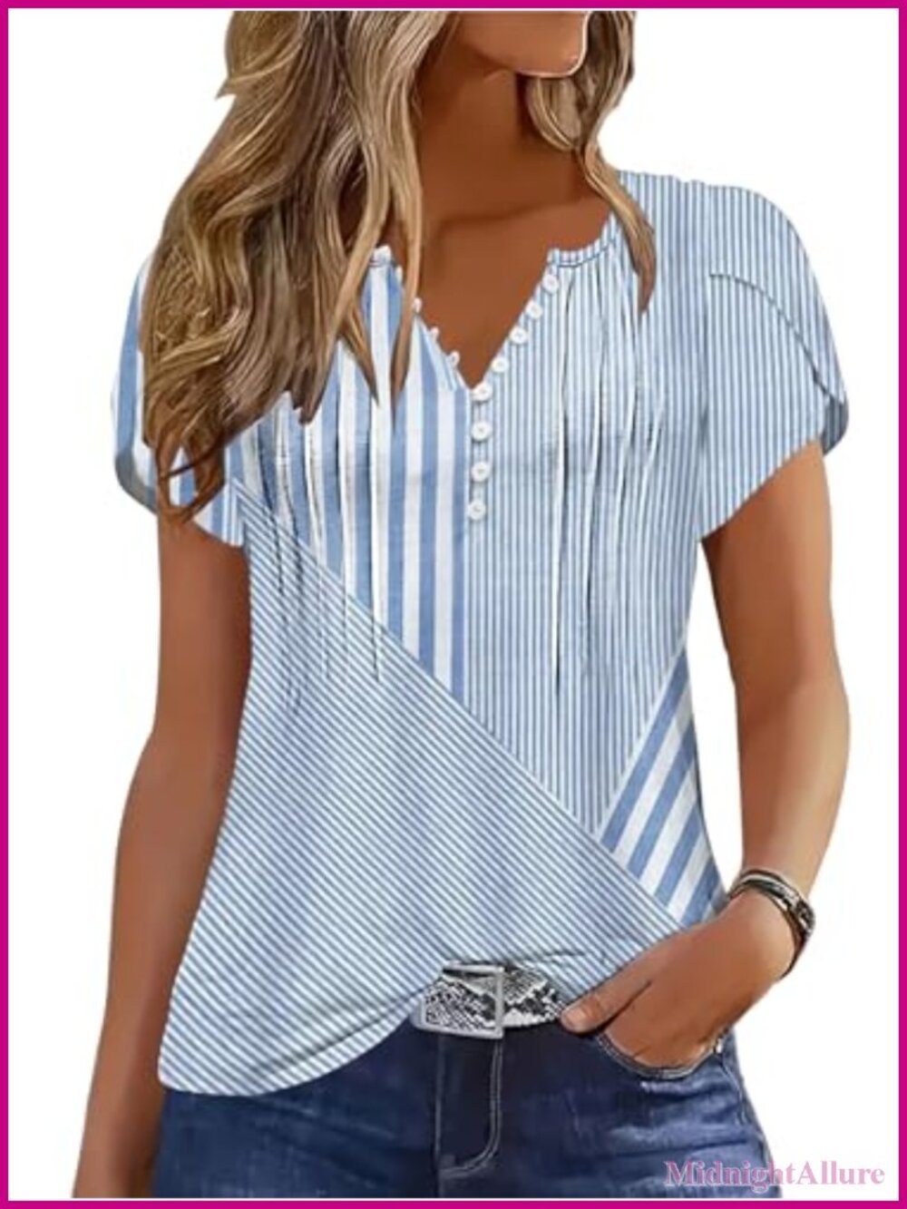 Women's Tunic Top with Petal Sleeves Casual